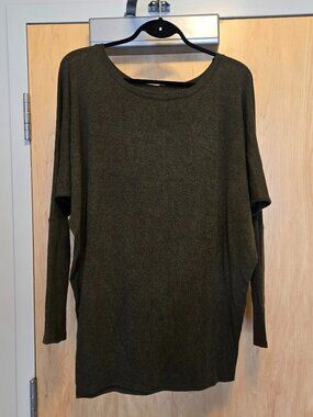 Olive Green Dolman Sleeve Sweater